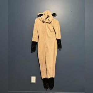 Cozy Tan and Black Lamb Onesie
